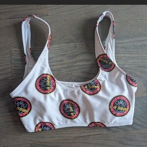 Women's White Graphic Crop Top